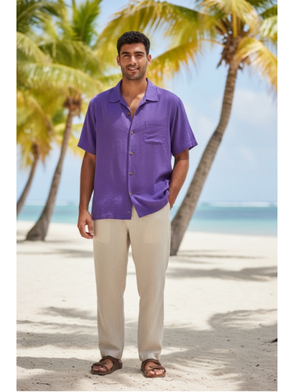 EUC Tommy Bahama Purple Dress Shirt - Size L - Picture 2 of 4